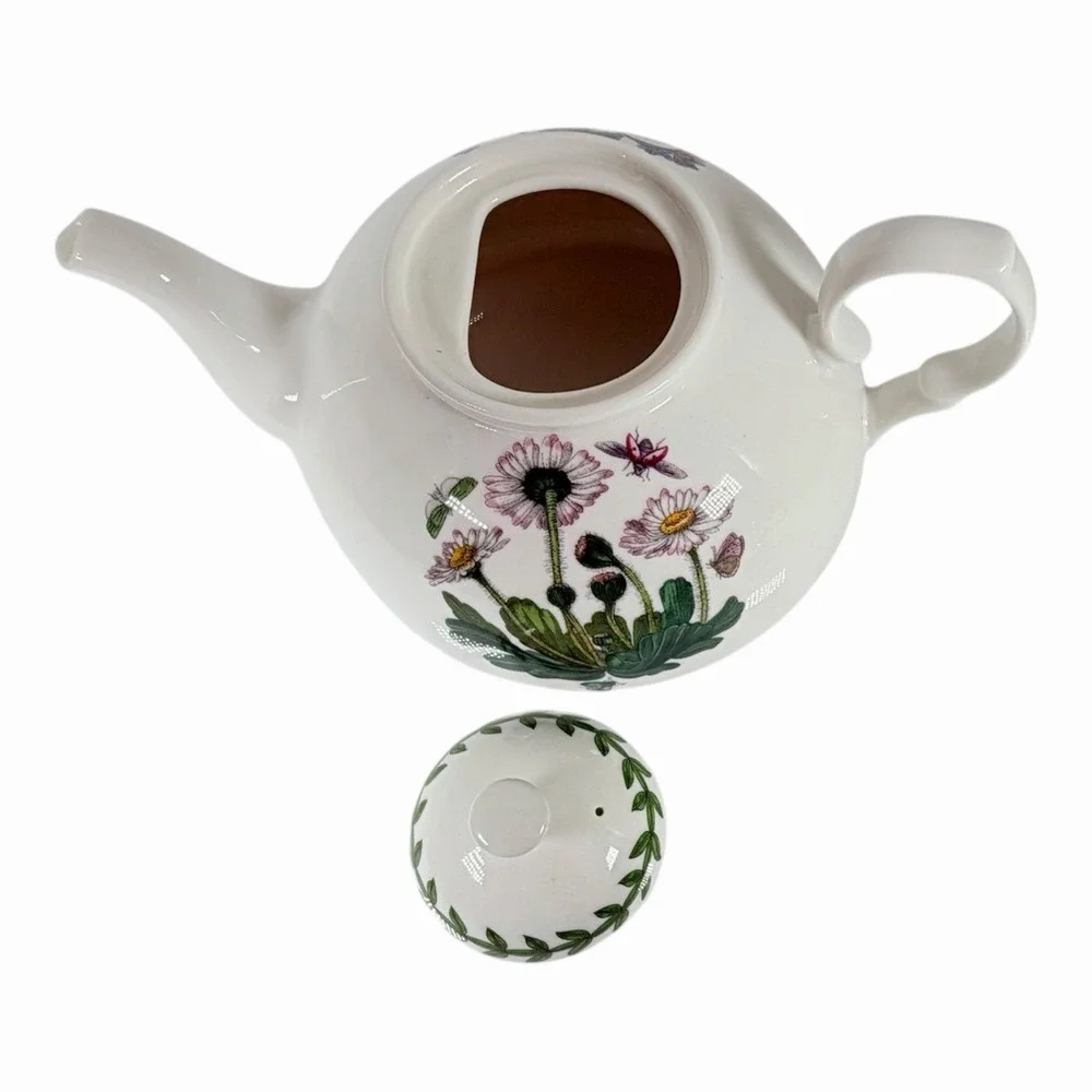 Portmeirion Botanic Garden Teapot w‎ Lid England Floral Butterfly